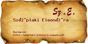 Széplaki Eleonóra névjegykártya